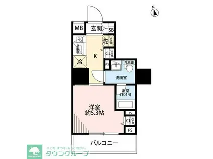 プレール・ドゥーク戸越銀座通(1K/3階)の間取り写真