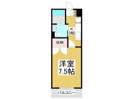 プランドール上松(1K/3階)の間取り写真