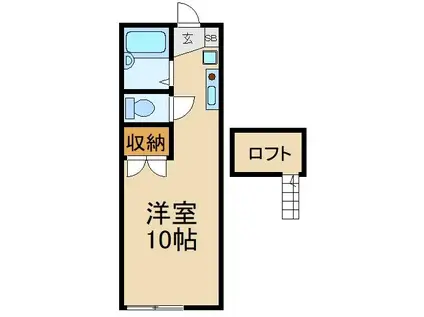 JUN I(ワンルーム/1階)の間取り写真