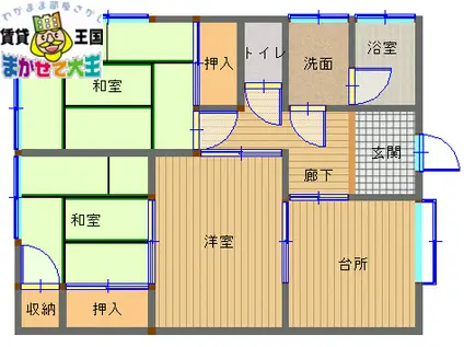 新田ハイツ(3DK/1階)の間取り写真
