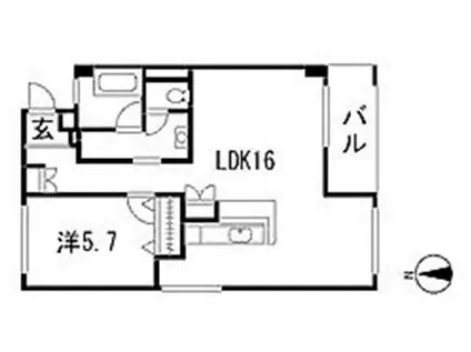 グリーンヒルズ長住(1LDK/3階)の間取り写真