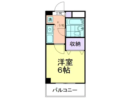 KNマンション(1K/3階)の間取り写真