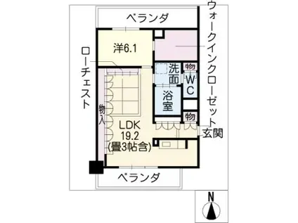 ロイヤルオーク栄セントラルプラザ(1LDK/4階)の間取り写真