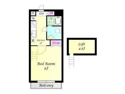 エピナール(1K/3階)の間取り写真
