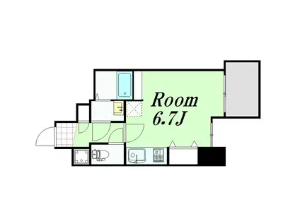 アドバンス心斎橋グランガーデン(1K/11階)の間取り写真