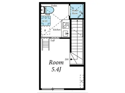 RITZ COURT 立花(1K/2階)の間取り写真