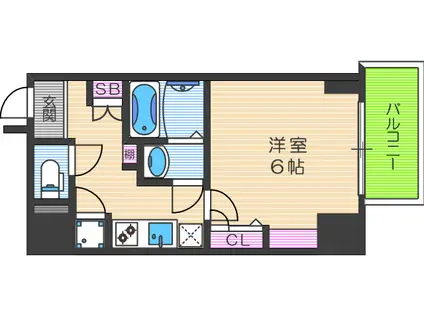 レジュールアッシュ梅田AXIA(1K/8階)の間取り写真