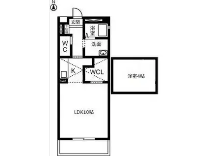 サニーコート(ワンルーム/2階)の間取り写真