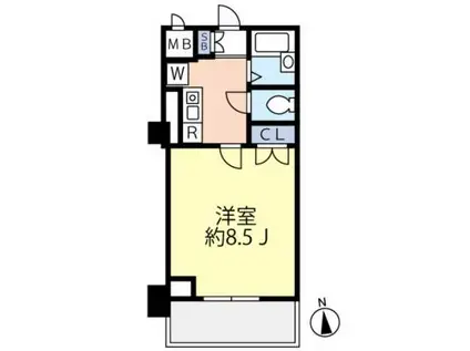 グランヴァン中野新橋(1K/4階)の間取り写真