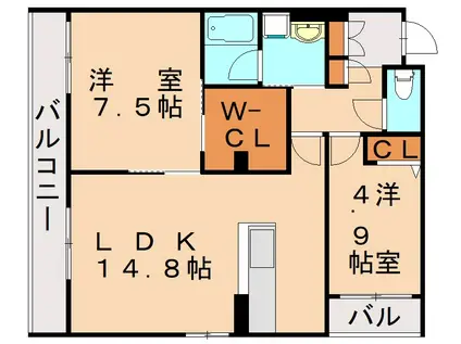 メゾン パルク 清水(2LDK/2階)の間取り写真