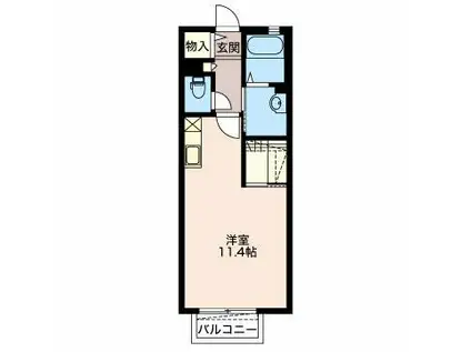 セントラルコート(ワンルーム/1階)の間取り写真