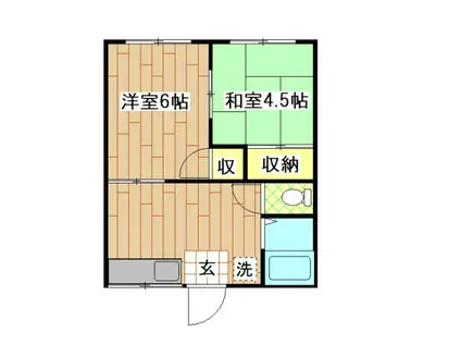 パークサイド桜木(2DK/2階)の間取り写真