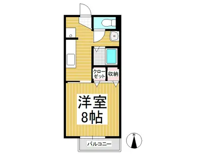 サープラス乙女(1K/2階)の間取り写真