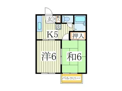 エクセル南花崎(2K/2階)の間取り写真