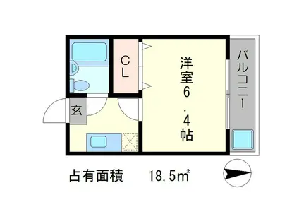 森マンションVI(1K/3階)の間取り写真