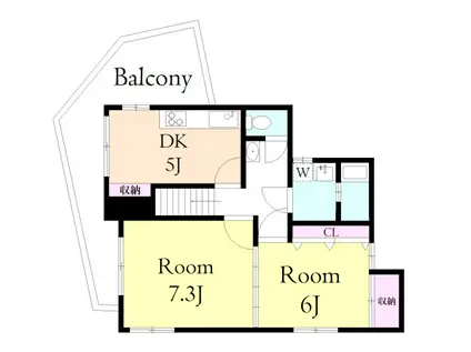 フローラ(2DK/3階)の間取り写真