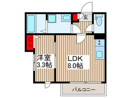 AURORA ARC(1LDK/3階)の間取り写真