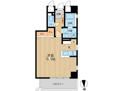 芝公園アパートメント(ワンルーム/2階)の間取り写真