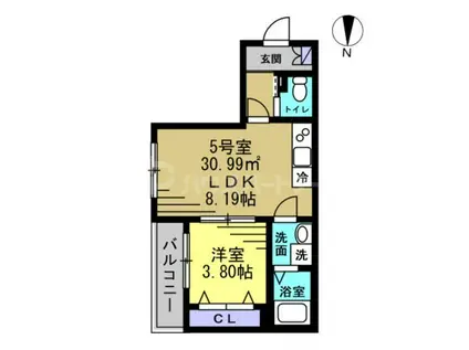 HFR蘇我 B棟(1LDK/3階)の間取り写真