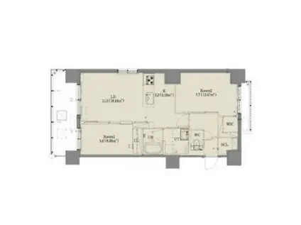 ジラフ大通西15プレミア(2LDK/8階)の間取り写真