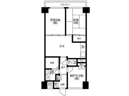 ロイヤルハウス都立大学(2SDK/2階)の間取り写真