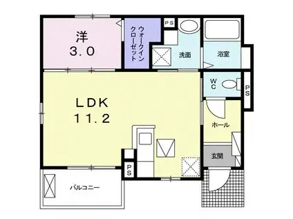 AFCレジデンス・VI(1LDK/1階)の間取り写真