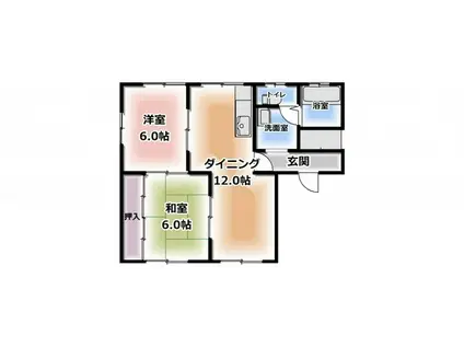 フレグランス(2LDK/1階)の間取り写真