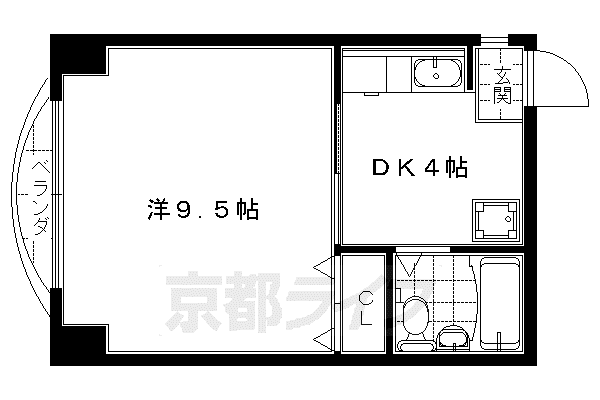 ビレイユ眞英AN(1DK/3階)の間取り写真