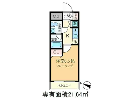 プレミアムキューブ東十条アリア(1K/5階)の間取り写真