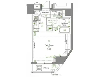 DIPS墨田イースト(1K/2階)の間取り写真