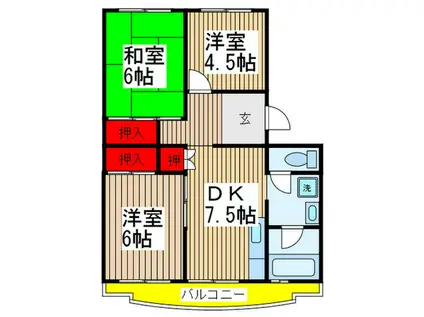 第2村田ロイヤルハイツ(3DK/4階)の間取り写真
