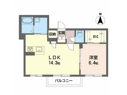 べレオ米町(1LDK/2階)の間取り写真