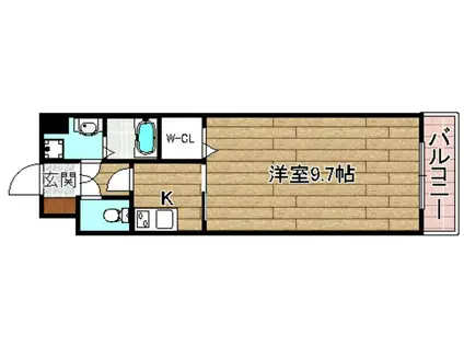 クレアトール(1K/2階)の間取り写真