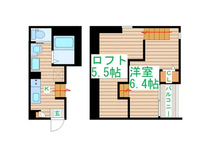 RIZEST春夏秋冬 -冬-(1K/1階)の間取り写真