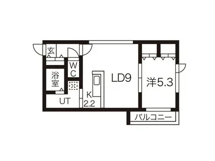 セルバテール琴似(1LDK/2階)の間取り写真