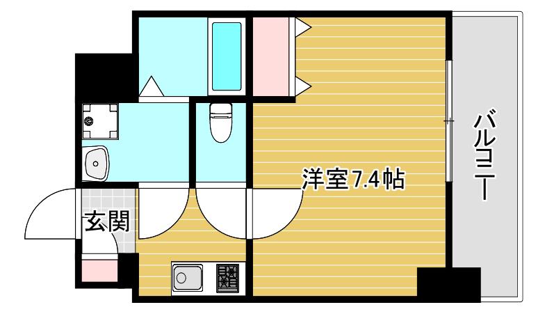 レグゼスタ弁天町(1K/3階)の間取り写真