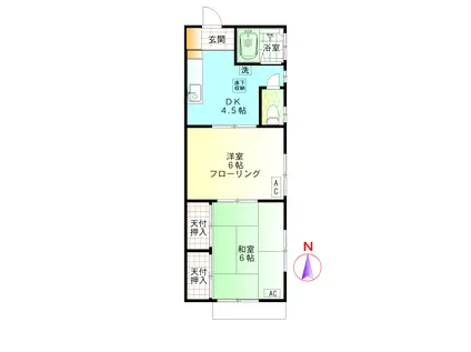 コーポ三紫(2DK/1階)の間取り写真
