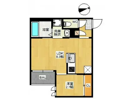 REGALEST 光南(1LDK/3階)の間取り写真