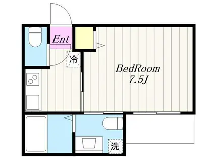 ベイルーム厚木幸町(1K/1階)の間取り写真