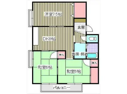 オリーブガーデン(3DK/2階)の間取り写真