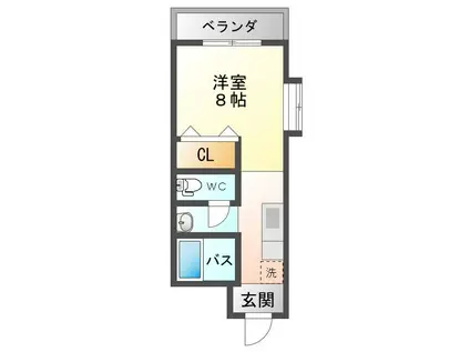 サファリ新居浜(ワンルーム/3階)の間取り写真