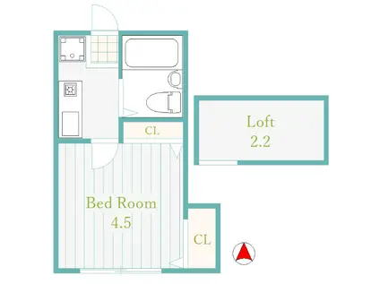 キャッスルハイム(1K/1階)の間取り写真