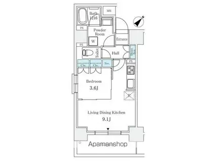 サンライズ茅場町(1LDK/2階)の間取り写真