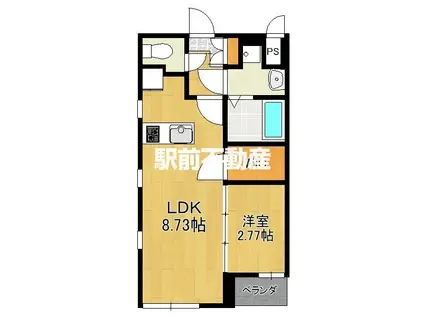 RESIDENCE MIYA(1LDK/2階)の間取り写真