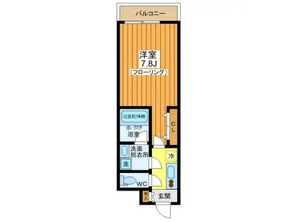CREVISTA三軒茶屋(1K/4階)の間取り写真
