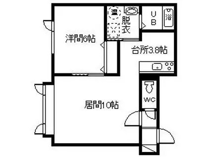 コーポハピネスV(1LDK/1階)の間取り写真