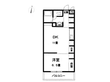 クレムネスト南浦和(1DK/1階)の間取り写真