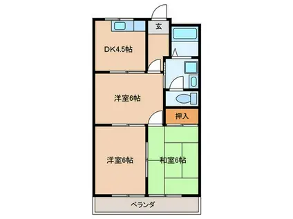グリーンスクエアG(3DK/2階)の間取り写真
