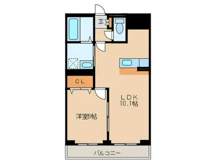 プチフルール千(1LDK/2階)の間取り写真