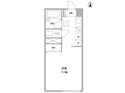 グリーンハウス南池袋(ワンルーム/1階)の間取り写真